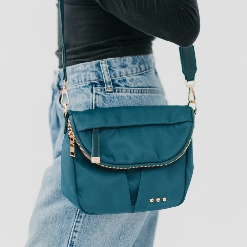 Tilly Nylon Crossbody Bag Teal Large